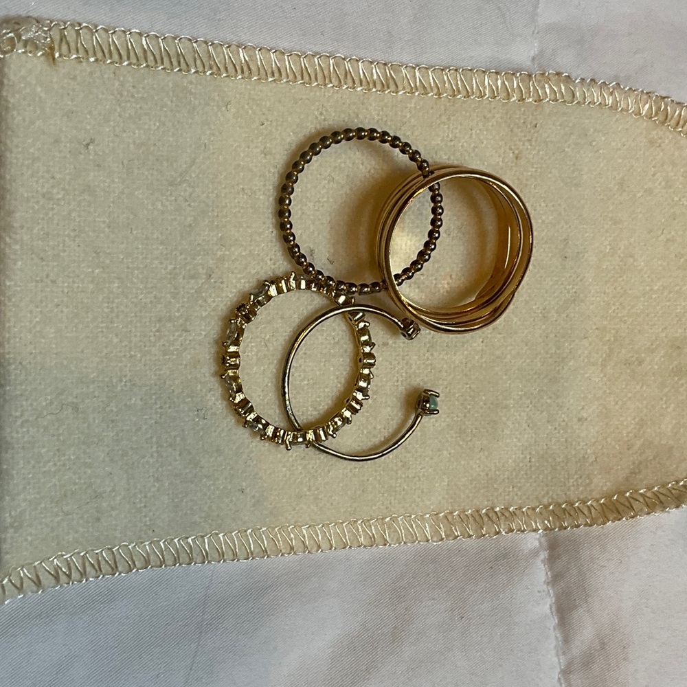 Magnolia Gold and Silver Ring Trio